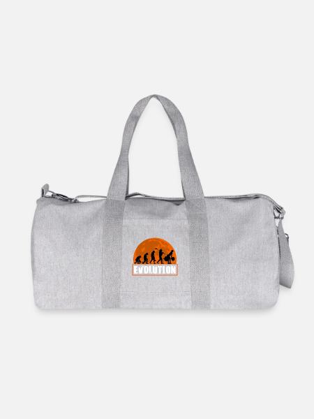 Weightlifting Evolution Fitness Gym Workout Girl - Recycled Canvas Sports Bag by Stanley/Stella - heather grey
