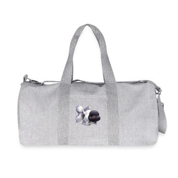 Black & White Oranda High Quality Goldfish - Recycelte Canvas-Sporttasche von Stanley/Stella - Grau meliert - Vorne
