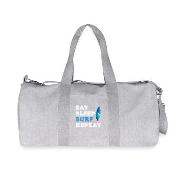 Eat sleep surf start again - Recycled Canvas Sports Bag by Stanley/Stella - heather grey - Front