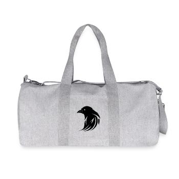 Raven Tattoo Portrait with Wings - Recycled Canvas Sports Bag by Stanley/Stella - heather grey - Front