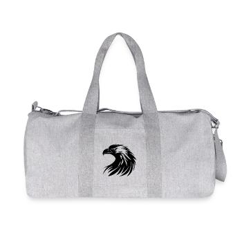 Beautiful Eagle Logo in Tattoo Style - Recycled Canvas Sports Bag by Stanley/Stella - heather grey - Front