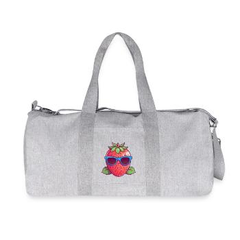Cool kawaii strawberry: fruity trendsetter - Recycled Canvas Sports Bag by Stanley/Stella - heather grey - Front