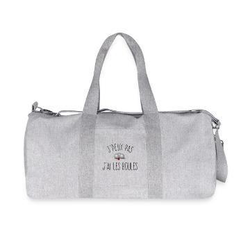 J'peux pas j'ai les boules / Boules de Pétanque - Sac de sport en toile recyclée Stanley/Stella - gris chiné - Devant