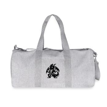 Stolzer Karate Flügel Drache Cartoon Style - Recycelte Canvas-Sporttasche von Stanley/Stella - Grau meliert - Vorne