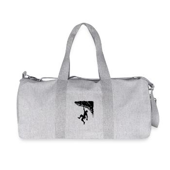 Überhang Felsen mit Mann beim Freiklettern - Recycelte Canvas-Sporttasche von Stanley/Stella - Grau meliert - Vorne