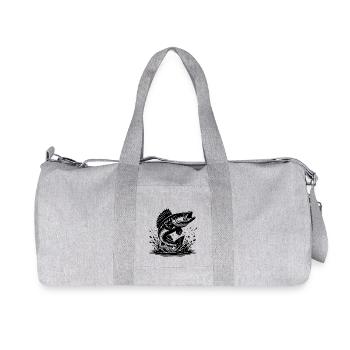 Springender Zander aus dem Wasser Splash - Recycelte Canvas-Sporttasche von Stanley/Stella - Grau meliert - Vorne