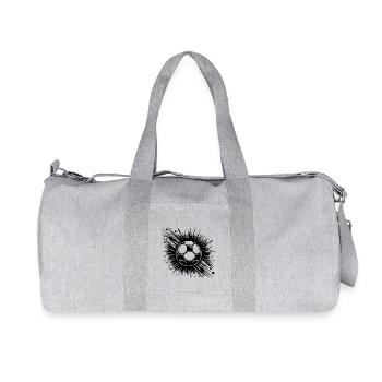 Fliegender Fußball Schuss Tattoo Logo Style - Recycelte Canvas-Sporttasche von Stanley/Stella - Grau meliert - Vorne