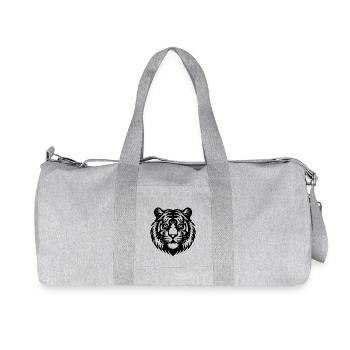 Grimmiger Tattoo Tiger Kopf Zeichnung - Recycelte Canvas-Sporttasche von Stanley/Stella - Grau meliert - Vorne