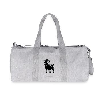 Bockiger Ziegenbock mit Hörnern Porträt - Recycelte Canvas-Sporttasche von Stanley/Stella - Grau meliert - Vorne