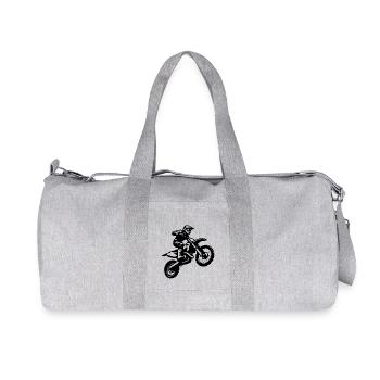 Männer Motorsport Gelände Enduro Maschine Sprung - Recycelte Canvas-Sporttasche von Stanley/Stella - Grau meliert - Vorne