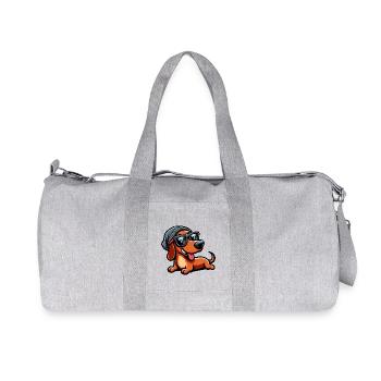 Lunettes de soleil teckel chien de dessin animé mignon - Sac de sport en toile recyclée Stanley/Stella - gris chiné - Devant