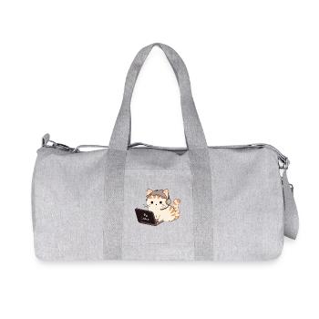 CatHub Katzenstreamer-Charme - Recycelte Canvas-Sporttasche von Stanley/Stella - Grau meliert - Vorne