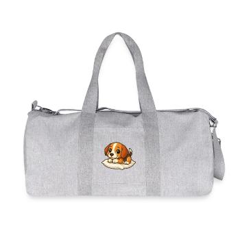 Süßer Beagle Cartoon Liegen Entspannen Kuscheln - Recycelte Canvas-Sporttasche von Stanley/Stella - Grau meliert - Vorne