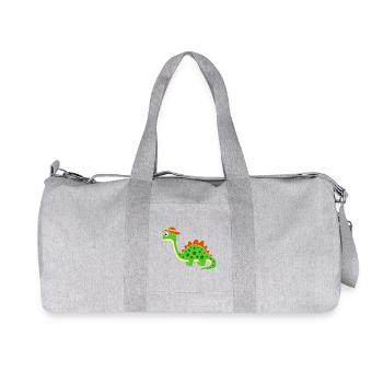 Niedlicher Dino mit Hut - Recycelte Canvas-Sporttasche von Stanley/Stella - Grau meliert - Vorne