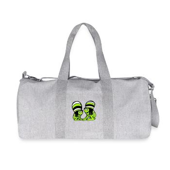 2 grenouilles Reggae Music Rasta Hair Hat Jamaïque - Sac de sport en toile recyclée Stanley/Stella - gris chiné - Devant