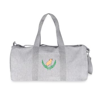 Pig in Green Laurel Wreath - Recycled Canvas Sports Bag by Stanley/Stella - heather grey - Front