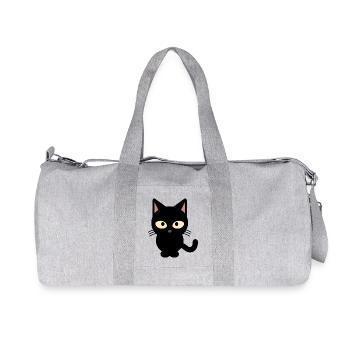 Black cat - Recycled Canvas Sports Bag by Stanley/Stella - heather grey - Front