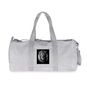 Portrait de lion - Sac de sport en toile recyclée Stanley/Stella - gris chiné - Devant