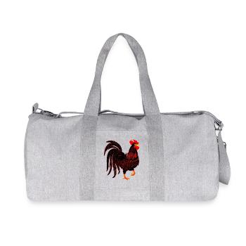 Black Rooster coq - Recycled Canvas Sports Bag by Stanley/Stella - heather grey - Front