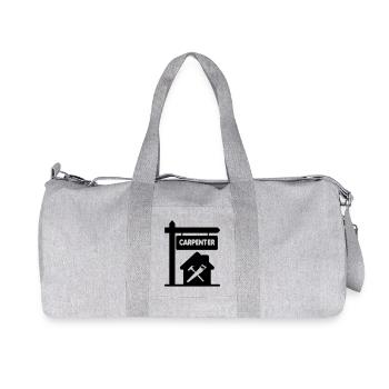 Panneau transparent avec texte charpentier - Sac de sport en toile recyclée Stanley/Stella - gris chiné - Devant
