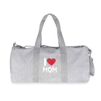 Ich liebe Mama - Recycelte Canvas-Sporttasche von Stanley/Stella - Grau meliert - Vorne