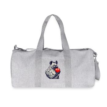 Hyène aime la pomme après le fitness - Sac de sport en toile recyclée Stanley/Stella - gris chiné - Devant