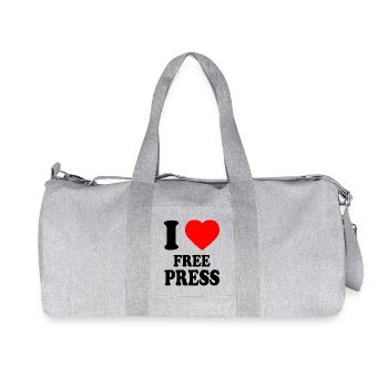 i love free press - Sac de sport en toile recyclée Stanley/Stella - gris chiné - Devant