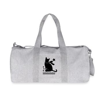 Katze Stern Tier Weihnachten Geschenk - Recycelte Canvas-Sporttasche von Stanley/Stella - Grau meliert - Vorne
