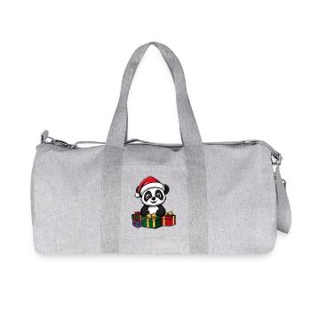 Panda Noël Bandes dessinées - Sac de sport en toile recyclée Stanley/Stella - gris chiné - Devant