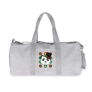Neujahr Panda mit Kleeblatt. - Recycelte Canvas-Sporttasche von Stanley/Stella - Grau meliert - Vorne