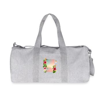 Mer - Sable - Coucher de soleil - Sac de sport en toile recyclée Stanley/Stella - gris chiné - Devant