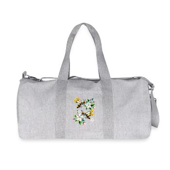 Des abeilles et des pommiers en fleurs aux couleurs harmonieuses - Sac de sport en toile recyclée Stanley/Stella - gris chiné - Devant