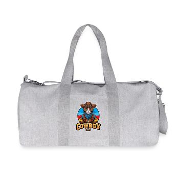 chat, chat cowboy, country - Sac de sport en toile recyclée Stanley/Stella - gris chiné - Devant