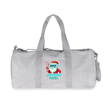 Santa Pixel VR Joyeux Noël - Sac de sport en toile recyclée Stanley/Stella - gris chiné - Devant