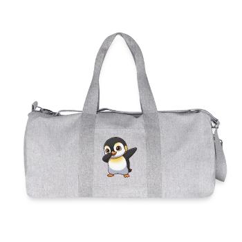 Cooler Pinguin Dab Dabbing Cartoon Lachen Freundsc - Recycelte Canvas-Sporttasche von Stanley/Stella - Grau meliert - Vorne