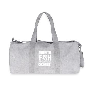 Born to Fish, Schoolbound - Recycled Canvas Sports Bag by Stanley/Stella - heather grey - Front