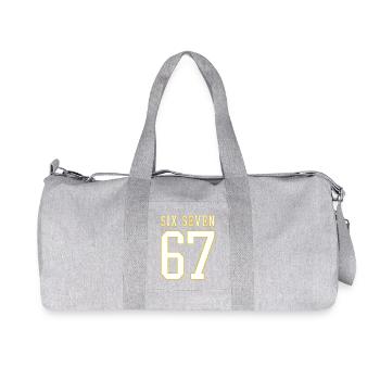 67 Six Seven - viral memes - College - Recycled Canvas Sports Bag by Stanley/Stella - heather grey - Front