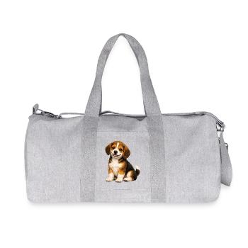 Chiot Rapetou souriant - Sac de sport en toile recyclée Stanley/Stella - gris chiné - Devant