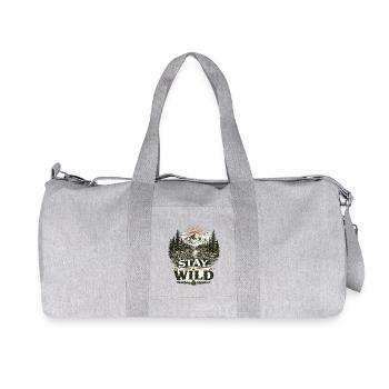Stay Wild | Outdoor Nature Design - Recycelte Canvas-Sporttasche von Stanley/Stella - Grau meliert - Vorne