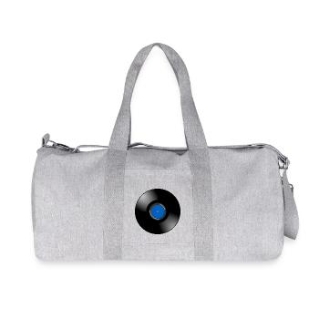 Disque en noir et bleu. Idée de cadeau - Sac de sport en toile recyclée Stanley/Stella - gris chiné - Devant