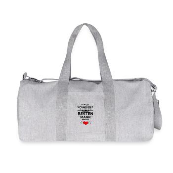 Bester Mann der Welt Valentinstag Geschenk Liebe - Recycelte Canvas-Sporttasche von Stanley/Stella - Grau meliert - Vorne