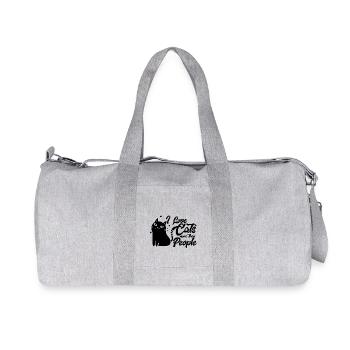 cat shirt cat lover gift cat friend - Recycled Canvas Sports Bag by Stanley/Stella - heather grey - Front