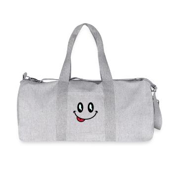 augen smiley zunge - Recycelte Canvas-Sporttasche von Stanley/Stella - Grau meliert - Vorne