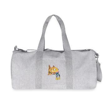 Funny fish with a diver - Recycled Canvas Sports Bag by Stanley/Stella - heather grey - Front