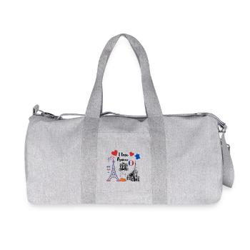 I LOVE FRANCE - Recycled Canvas Sports Bag by Stanley/Stella - heather grey - Front
