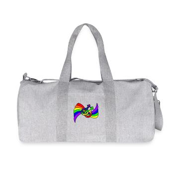 Rainbow gay pride logo - Recycled Canvas Sports Bag by Stanley/Stella - heather grey - Front