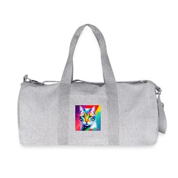 Noble Cat Peinture à l’huile Design Peintures à l’huile Peintures Sty - Sac de sport en toile recyclée Stanley/Stella - gris chiné - Devant