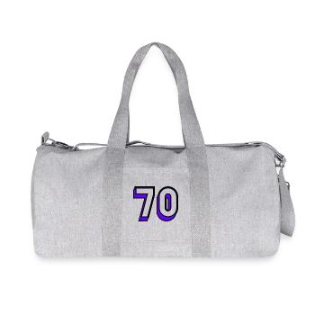 70 YEARS. 70TH ANNIVERSARY. BIRTHDAY 70 YEARS. 70 - Recycled Canvas Sports Bag by Stanley/Stella - heather grey - Front