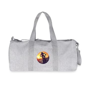 MTB Mountain Bike Downhill Sunset - Recycled Canvas Sports Bag by Stanley/Stella - heather grey - Front