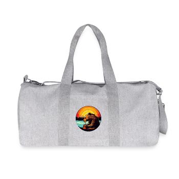 Bear eats honey at sunset - Recycled Canvas Sports Bag by Stanley/Stella - heather grey - Front